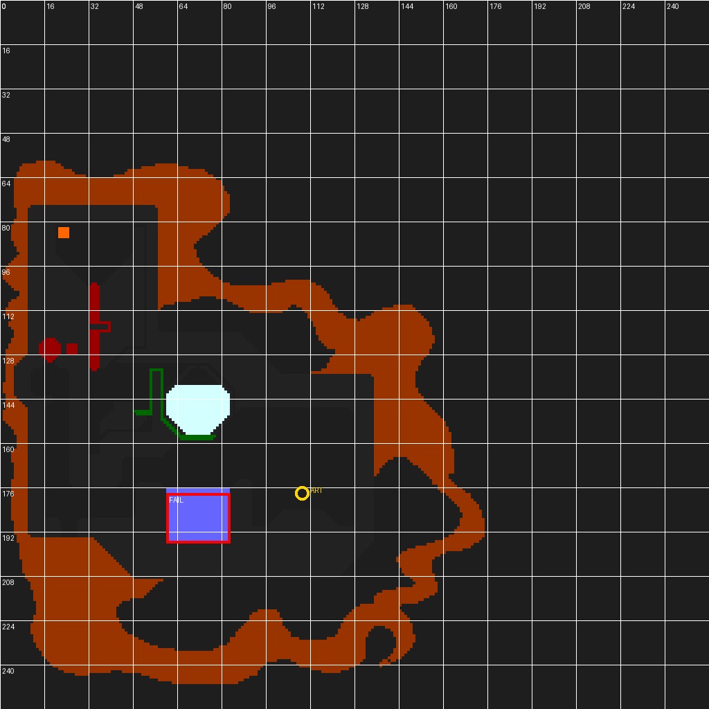 Sandustry Build Artifact puzzle showing foundation and lava routing